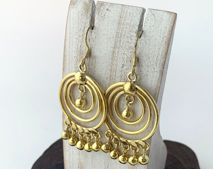 Gold Vermeil 18k Earrings, Vermeil /Sterling Silver, Gold Hoop Earrings, Gold Jewellery