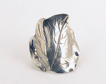 Silver Leaf Ring, Nature's Leaf Ring, Large Leaf Ring, Sterling Silver Ring, Chunky Leaf Ring,Stunning Leaf Ring
