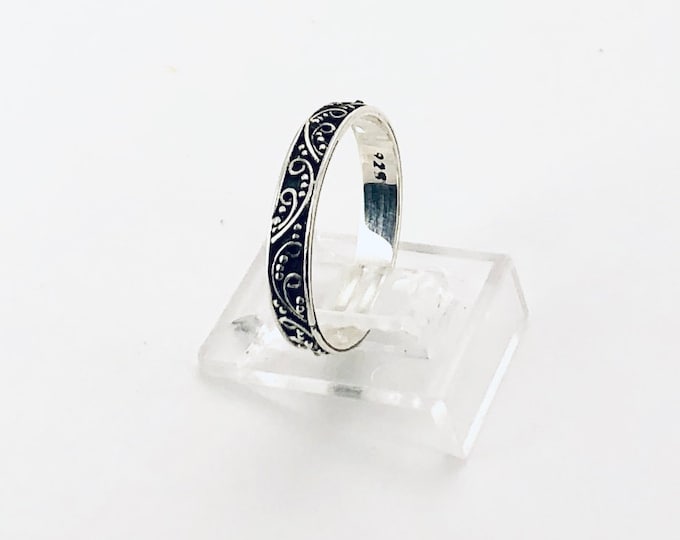 Filigree Minimalist Silver Ring, Filigree Silver Band, Sterling Silver  Band Ring,Simple Silver Ring, Stunning Silver Ring