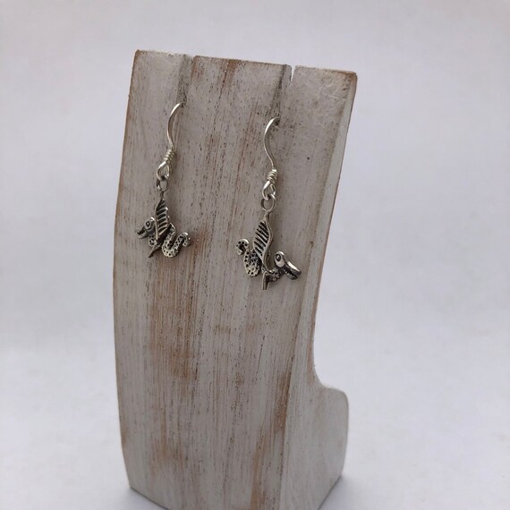 Sterling Silver Dragon, Dragon Earrings, Vintage Dragon Earrings, Silver Dragon Earrings, Dragon Jewellery,Fun Dragon Earrings,
