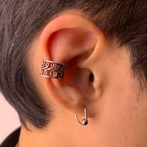 Silver Ear Cuff, Sterling Wrap Ear Cuff, No Piercing Curl,Minimalist Ear Cuff
