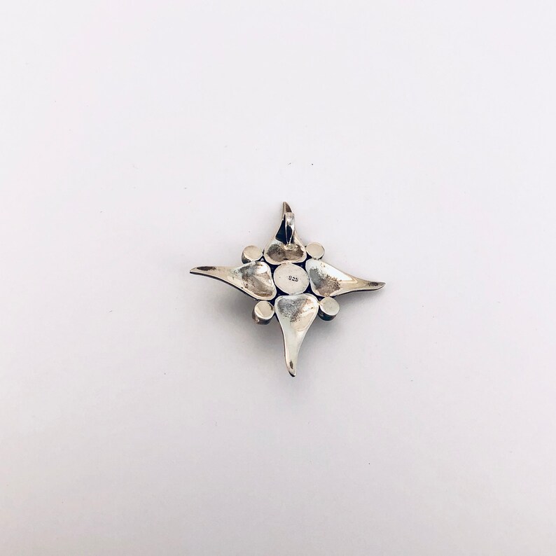 Star Pendant with Pearl and Faceted Peridot Set in Sterling Silver