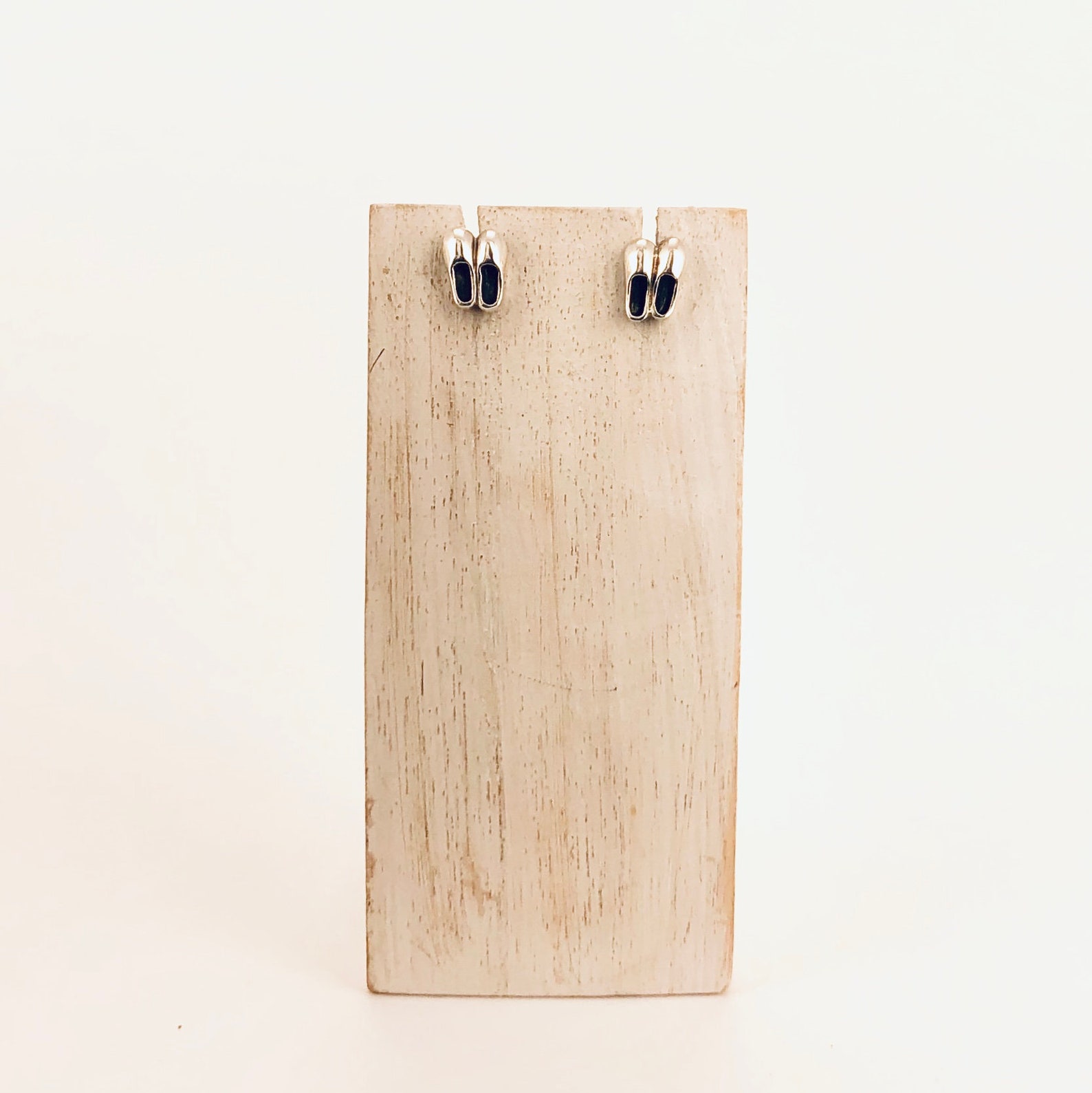 ballet shoes stud earrings, sterling silver ballet shoes stud earrings, sterling silver