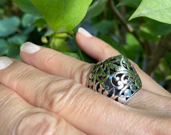 Sterling Silver Ring, Stunning Ring, Gorgeous Ring, Chunky Silver Ring, Solid Silver Ring.Statement Ring,Intricate Silver
