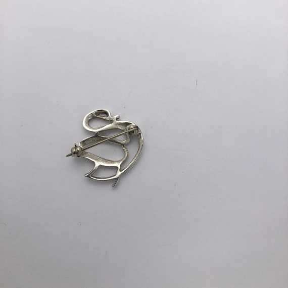 Sterling Silver Swan Brooch, Swan Pin, Bird Pin, … - image 5