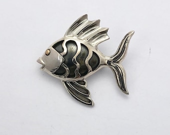 Silver Fish Pin, Sterling Silver Fish Brooch, Stunning Fish Pin, Fish Lover, Original Fish, Fish Jewellery