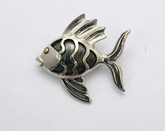 Silver Fish Pin, Sterling Silver Fish Brooch, Stunning Fish Pin, Fish Lover, Original Fish, Fish Jewellery
