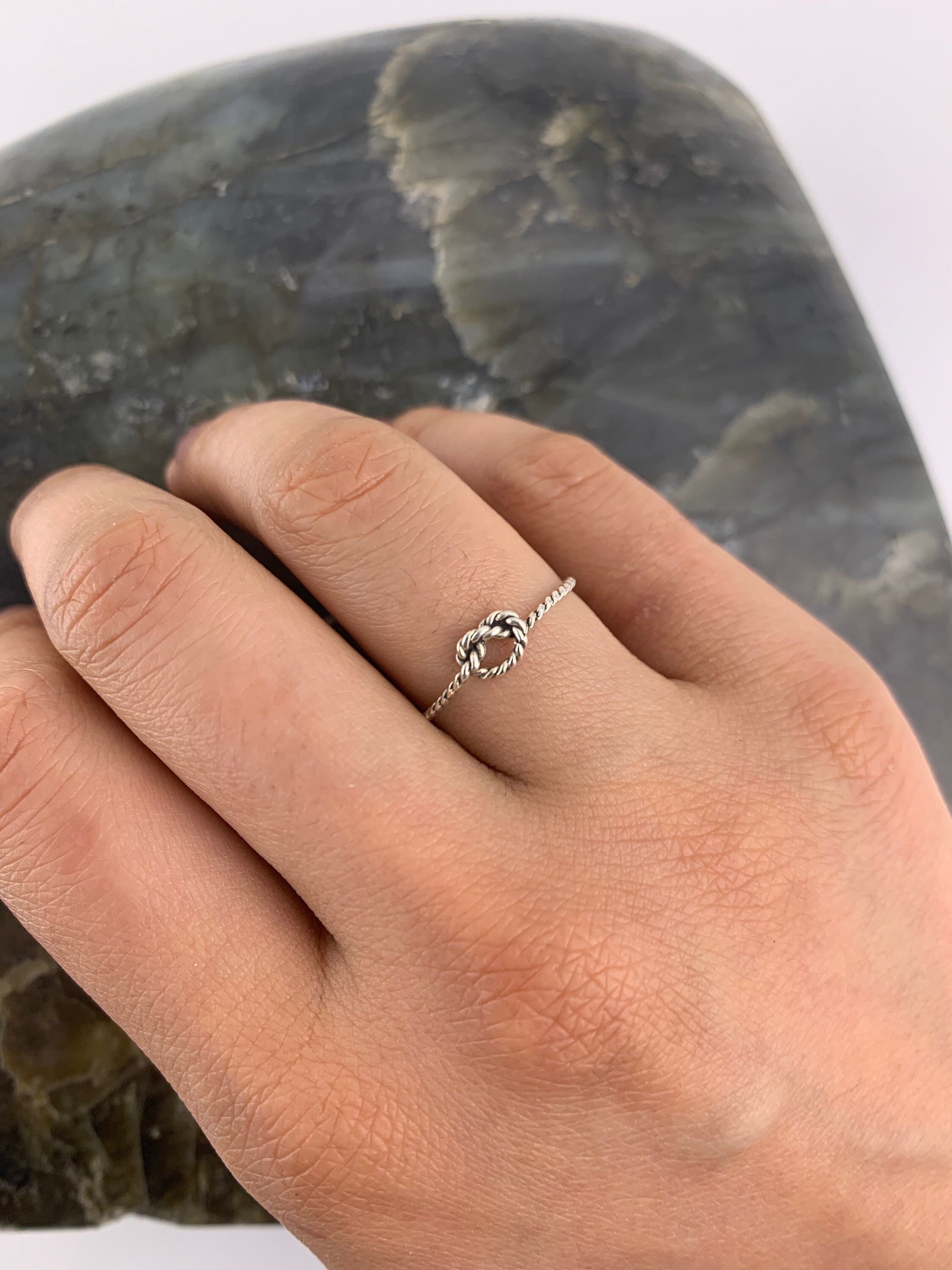 Silber geknotet Seil Ring kleine geflochtene Ring Silber | Etsy