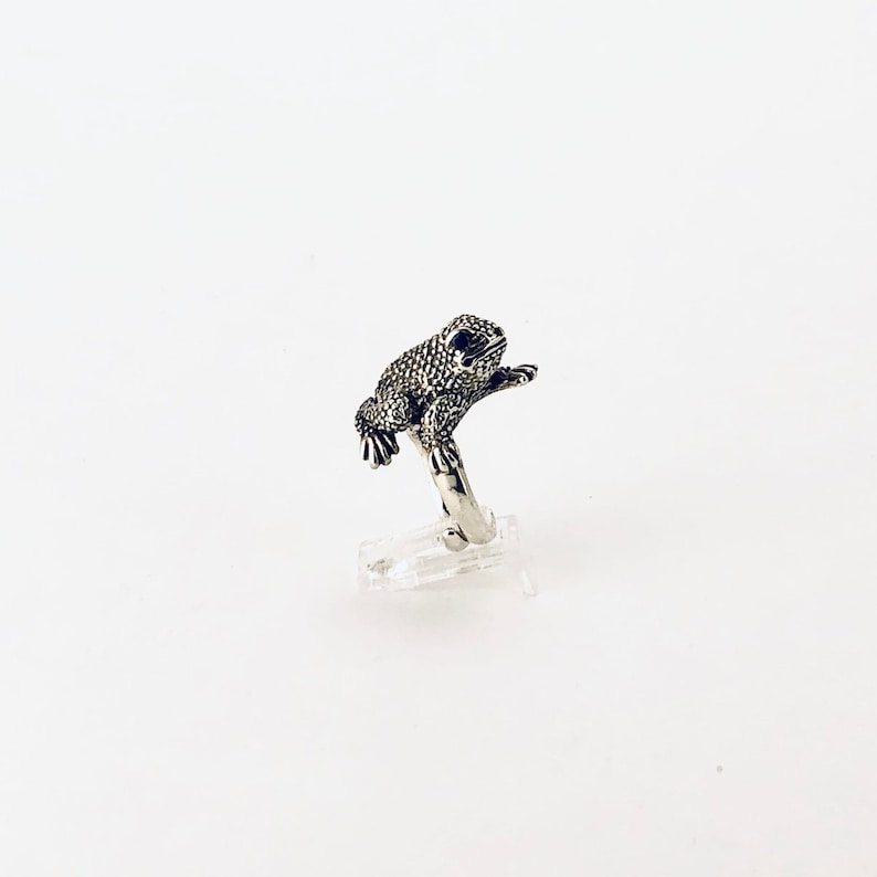Sterling Silver Frog Bohemian Ring