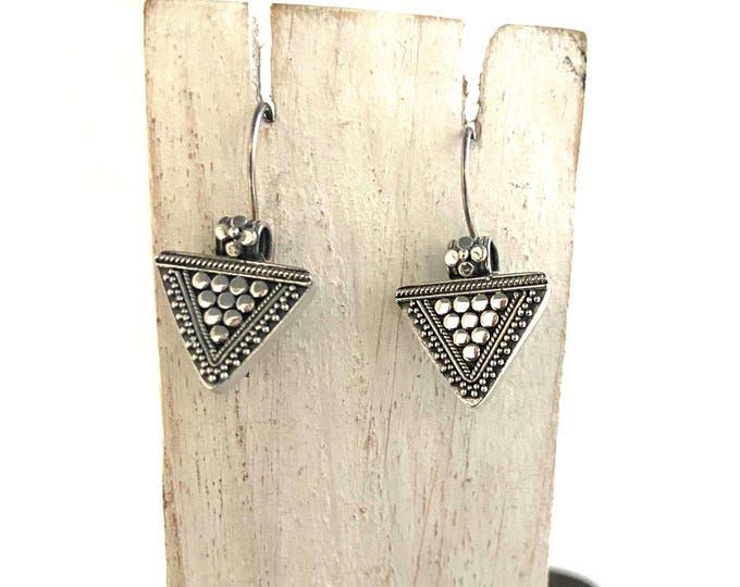Triangle Earrings,Sterling Silver Earrings, Oxidized Silver,Original Earrings,Geometric Earrings,Ethnic Earrings