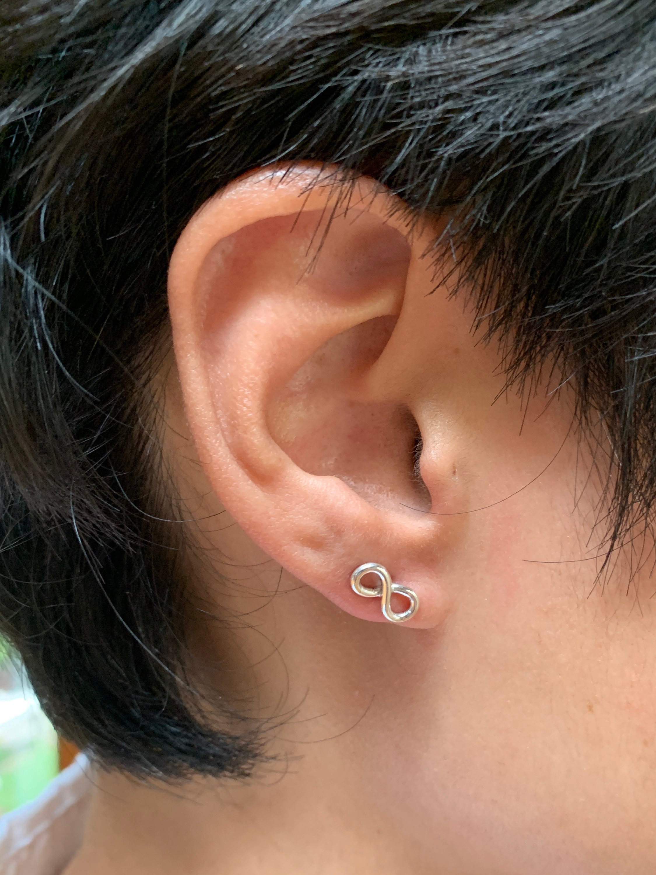 1/6 ct 10K Gold Natural Diamond Infinity Sign Anniversary Stud Earrings For  Mens | eBay