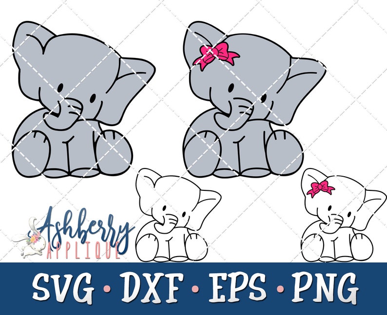 Baby Elephant SVG/DXF Cut File Instant Download Animals | Etsy