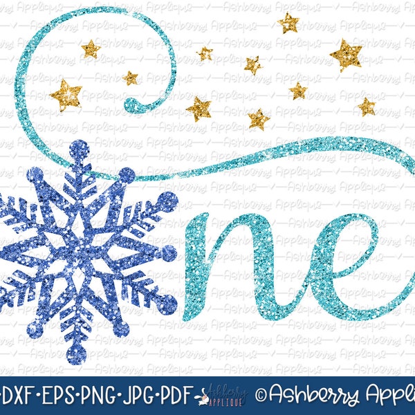 One Snowflake SVG/DXF Cut File - Instant Download - Frozen - Winter - Baby's First - Vector Clipart - Commercial Use