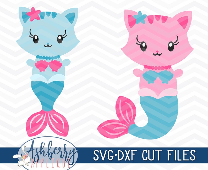 Kitty Mermaid Set SVG/DXF Cut File Clipart Pack Instant - Etsy