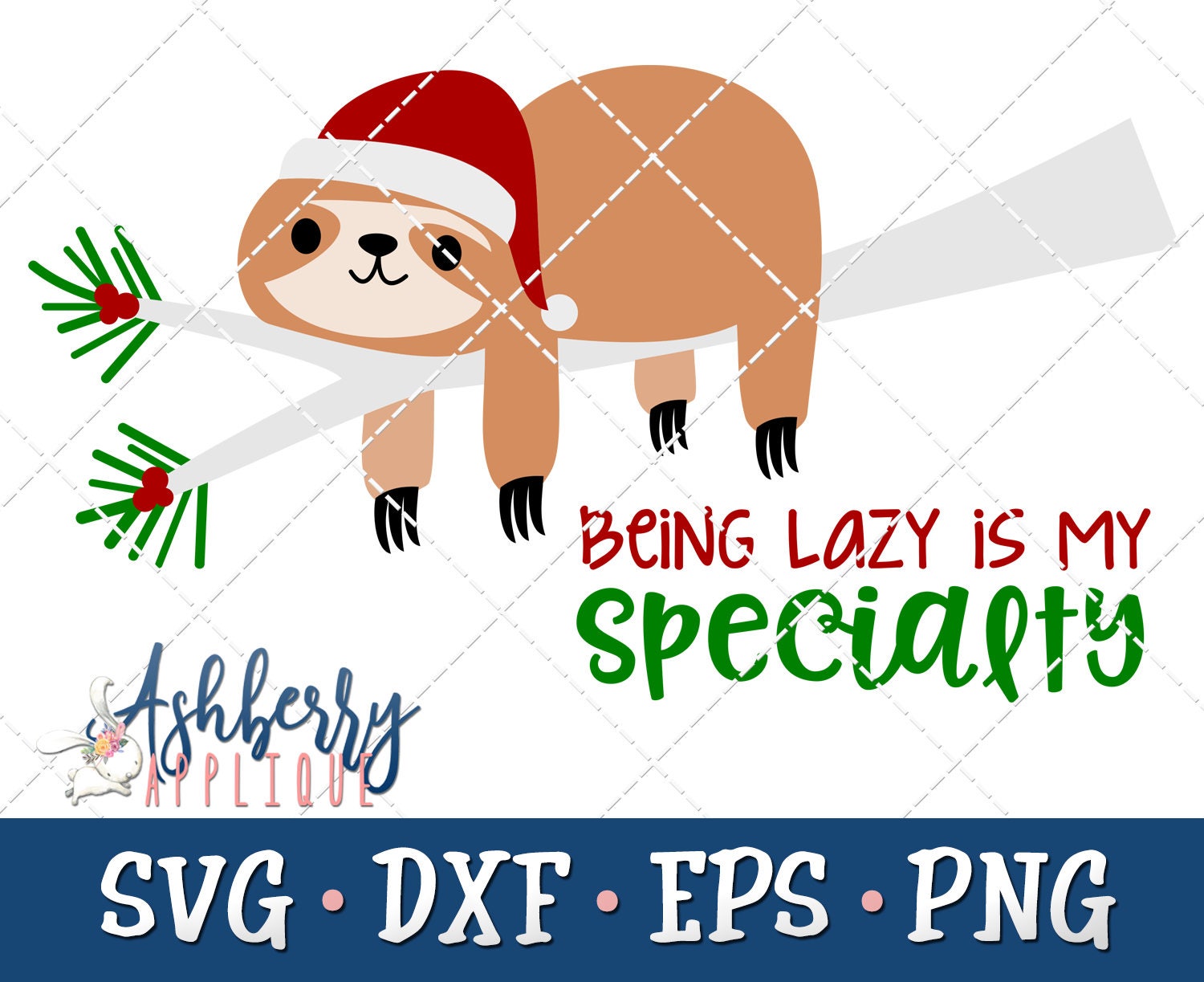 Download Christmas Sloth SVG/DXF Cut File Instant Download | Etsy