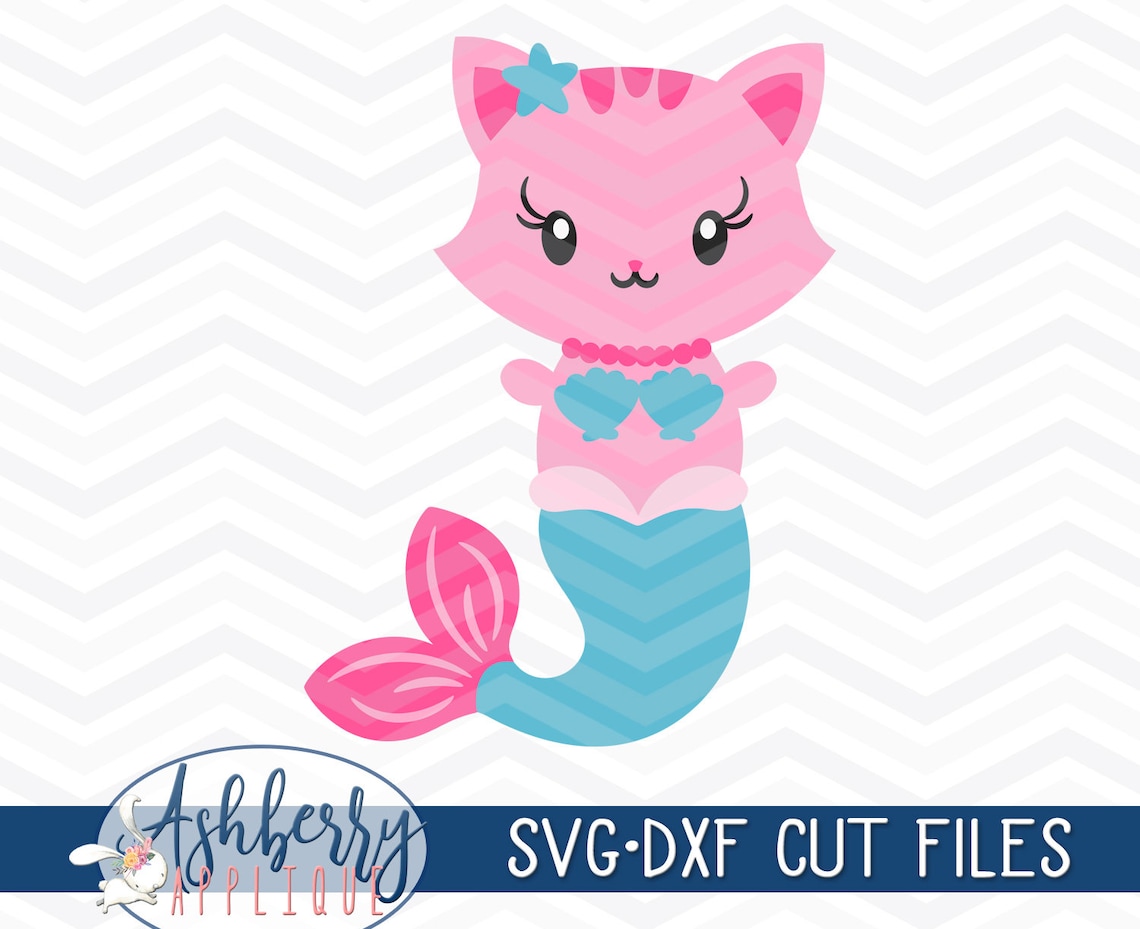 Kitty Mermaid Set SVG/DXF Cut File Clipart Pack Instant | Etsy