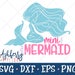 Mini Mermaid SVG/DXF Cut File - Instant Download - Vector Clipart - Iron On Shirt Decal - Cricut - Silhouette - Mermaid Silhouette