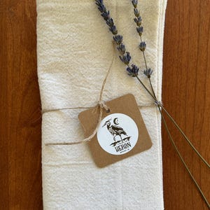 Handmade Unbleached Cotton Tea Towel: Zero Waste Kitchen Linens