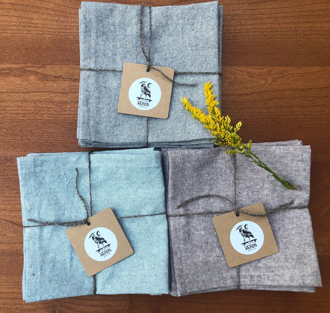 ECOFRIENDLY NAPKINS Recycled Hemp Organic Cotton Napkins Seafoam