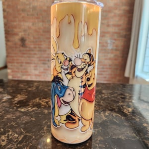 3D Winnie the Pooh and Friends Sublimated 20oz tumbler
