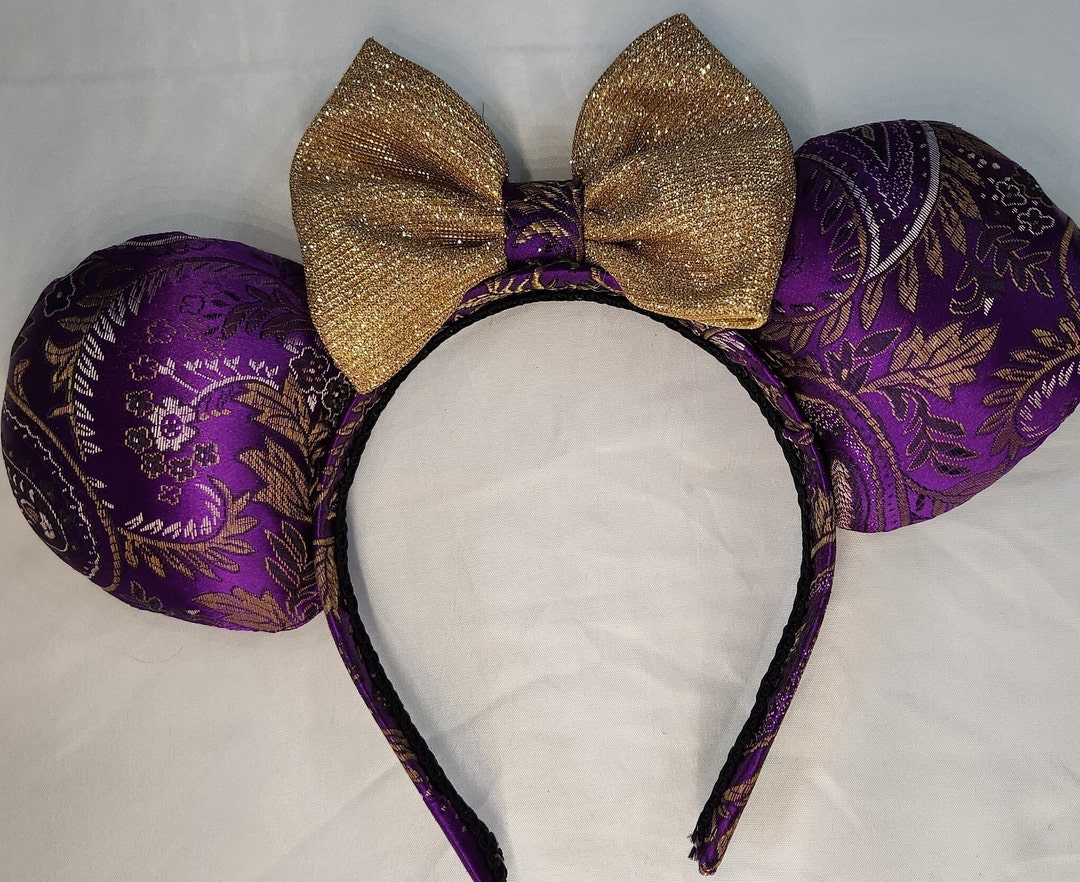 Purple Brocade Mouse Ears, Princess Ears, Birthday Ears, Costume Ears ...