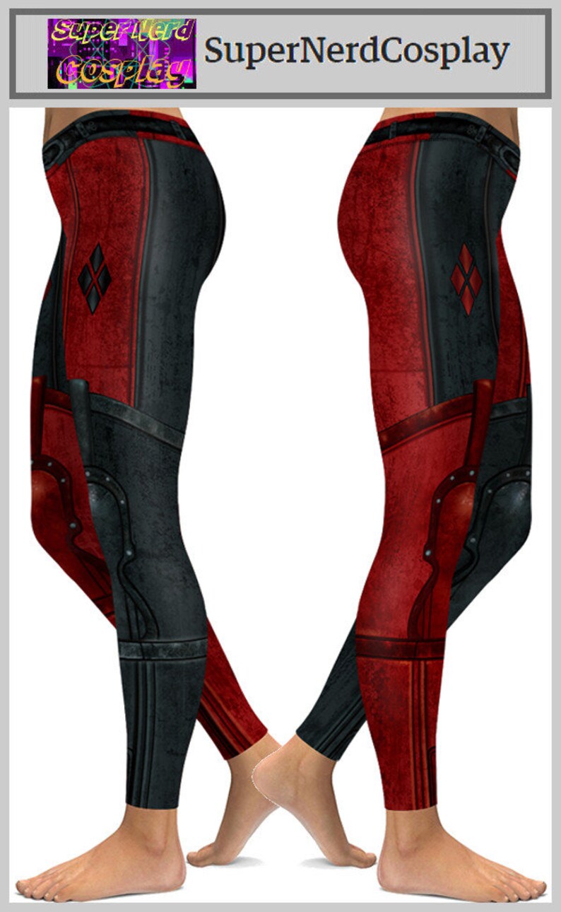 Harley Quinn Inspired Armour Leggings Costume Legging Etsy
