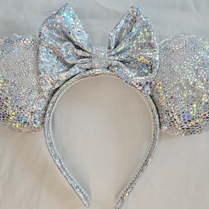 Weiße Regenbogen Sparkle Mausohren