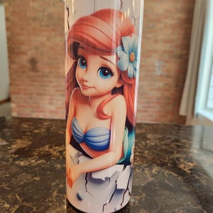3D Little Mermaid Sublimated 20oz tumbler