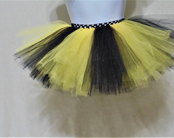 Adult Yellow and Black Striped Tutu, Birthday tutu, Marathon tutu, costume tutu, Halloween tutu