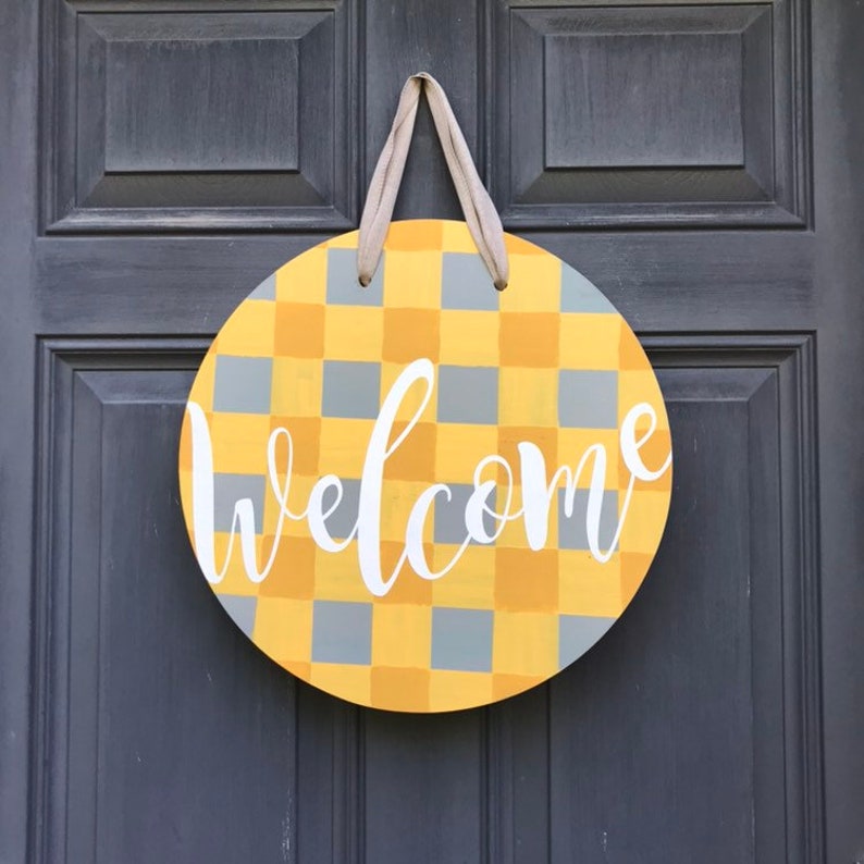 Welcome Sign For Front Door Spring And Summer Porch Decor Etsy