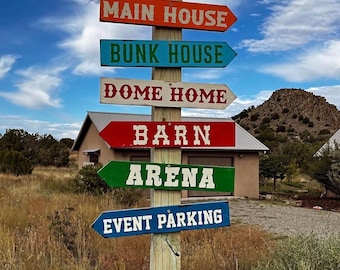 INDIVIDUAL directional sign, thick direction sign post, custom travel destination sign, beach location mileage wood post, mile marker sign