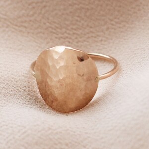 Disc Circle Hammered Ring 14K Gold Filled R1292 image 3