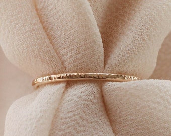 Coin Texture Ring, Dainty Simple Ring, Stacking Ring 12K Gold Filled R1347