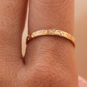 Star Celestial Ring Stamped Ring 12K Gold Filled R1365