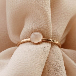 Natural Rainbow Moonstone Ring, 5mm Stone Dainty Ring, Everyday Wear Ring R1350