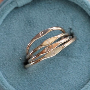Marquise Initial Ring 14K Gold Filled, Dainty Personalized Letter Ring, Custom Signet Ring, Gift for Her