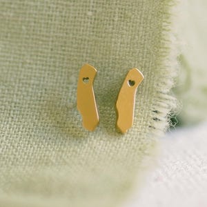 Tiny California State Studs Golden State Napa Valley Earrigns