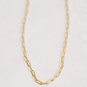Paperclip Link Chain Dainty Necklace 14K Gold Filled N1183