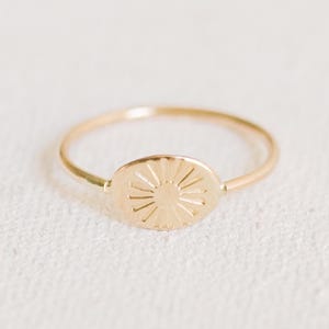 Sonnenstrahl Ring Sonnenschein Oval Ring 14K Gold Filled R1402