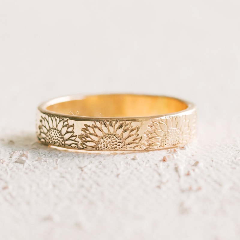 Sunflower Ring - Etsy