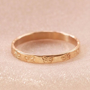 Butterfly Butterflies Hand Stamped Ring Band 12K Gold Filled R1301