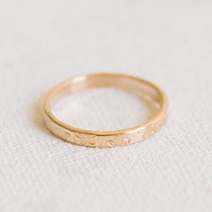 Floral Pattern 2mm Ring Band 14K Gold Filled R1300