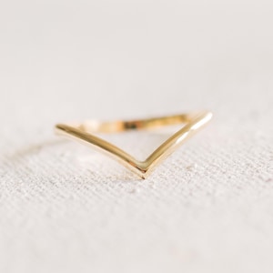 Chevron Thin Ring Gold Filled Stacking Ring or Sterling Silver R1254