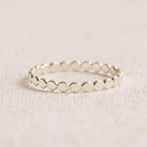 Flat Bead Dot Ring Stacking Dainty Band 14K Gold Filled Sterling Silver R1141