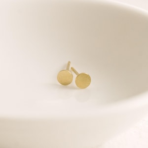 Dot Circle Studs Circle Flat Earrings 14K Gold Filled E1256