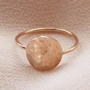 Disc Circle Hammered Ring 14K Gold Filled R1292 image 4