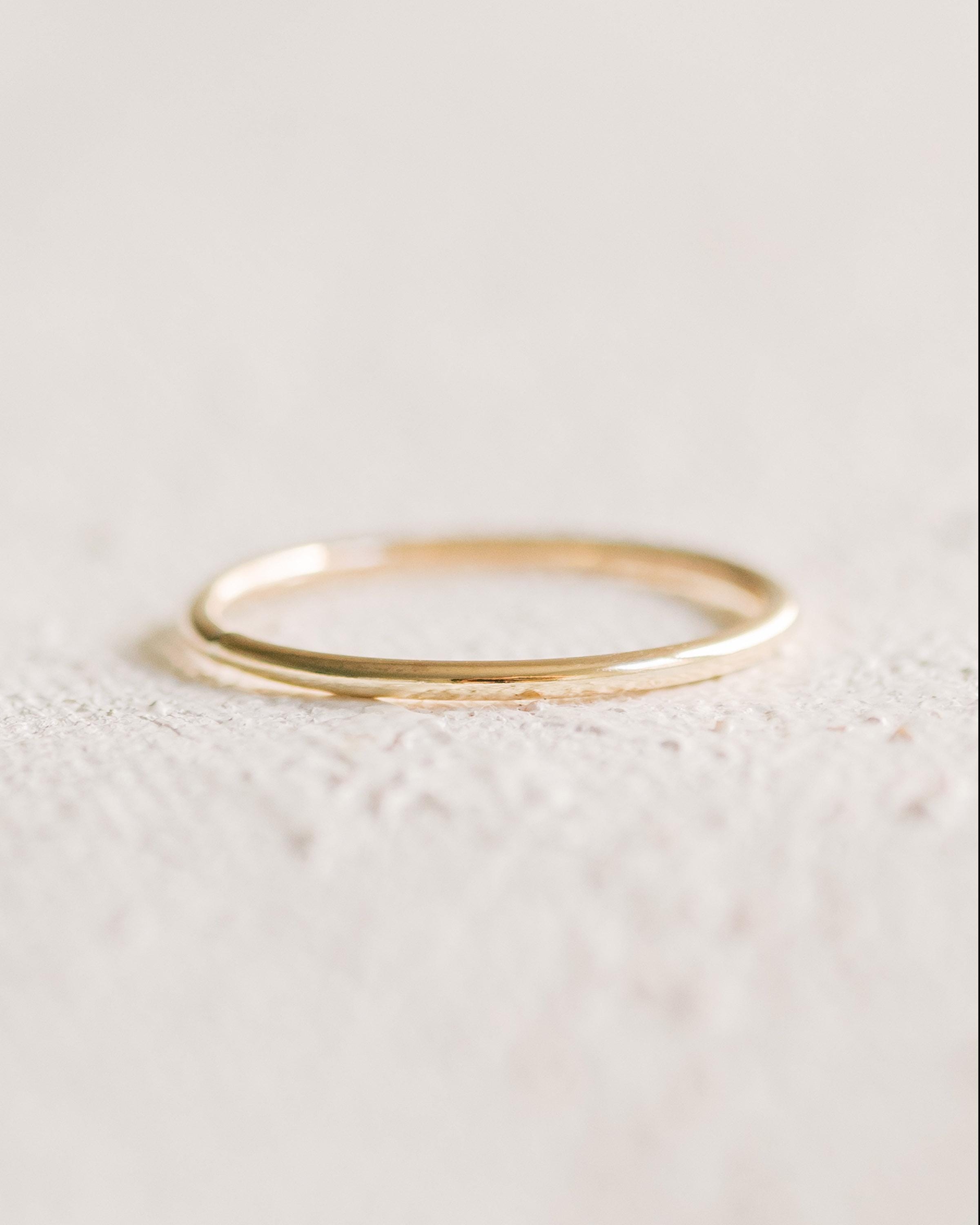 Gold Stapelring 1,2 mm Zierlich Schlicht Band 14K Gold Filled R1348