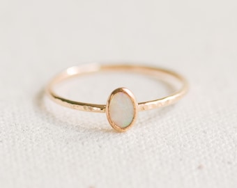 Natural Opal Ring, October Birthstone Ring, Birthday Gift for Her, Gemstone Ring