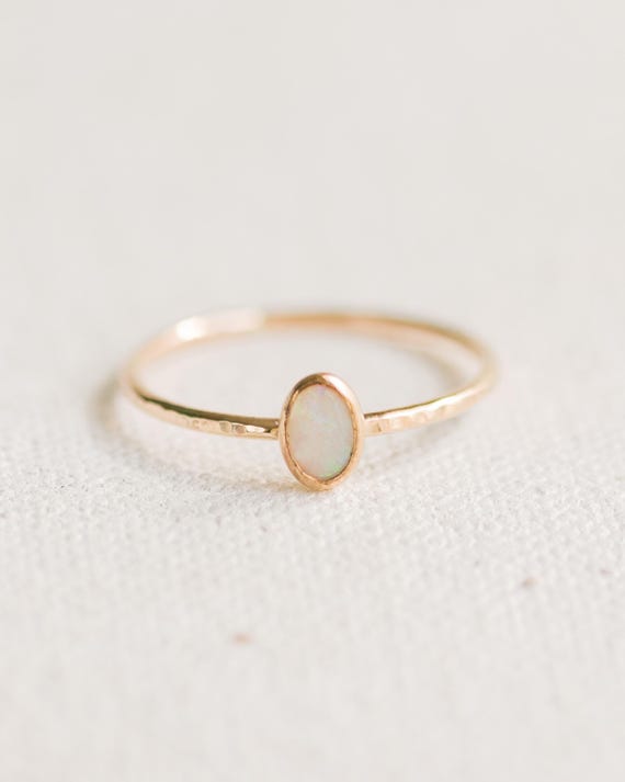 Natural Opal Ring, October Birthstone Ring, Birthday Gift for Her, Gemstone Ring