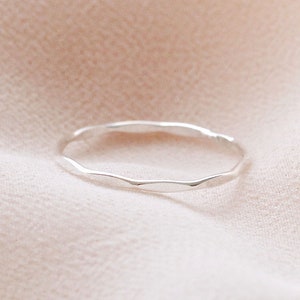 Hammered Facet Thin 12K Gold Filled Sterling Silver Ring R1092 Sterling Silver